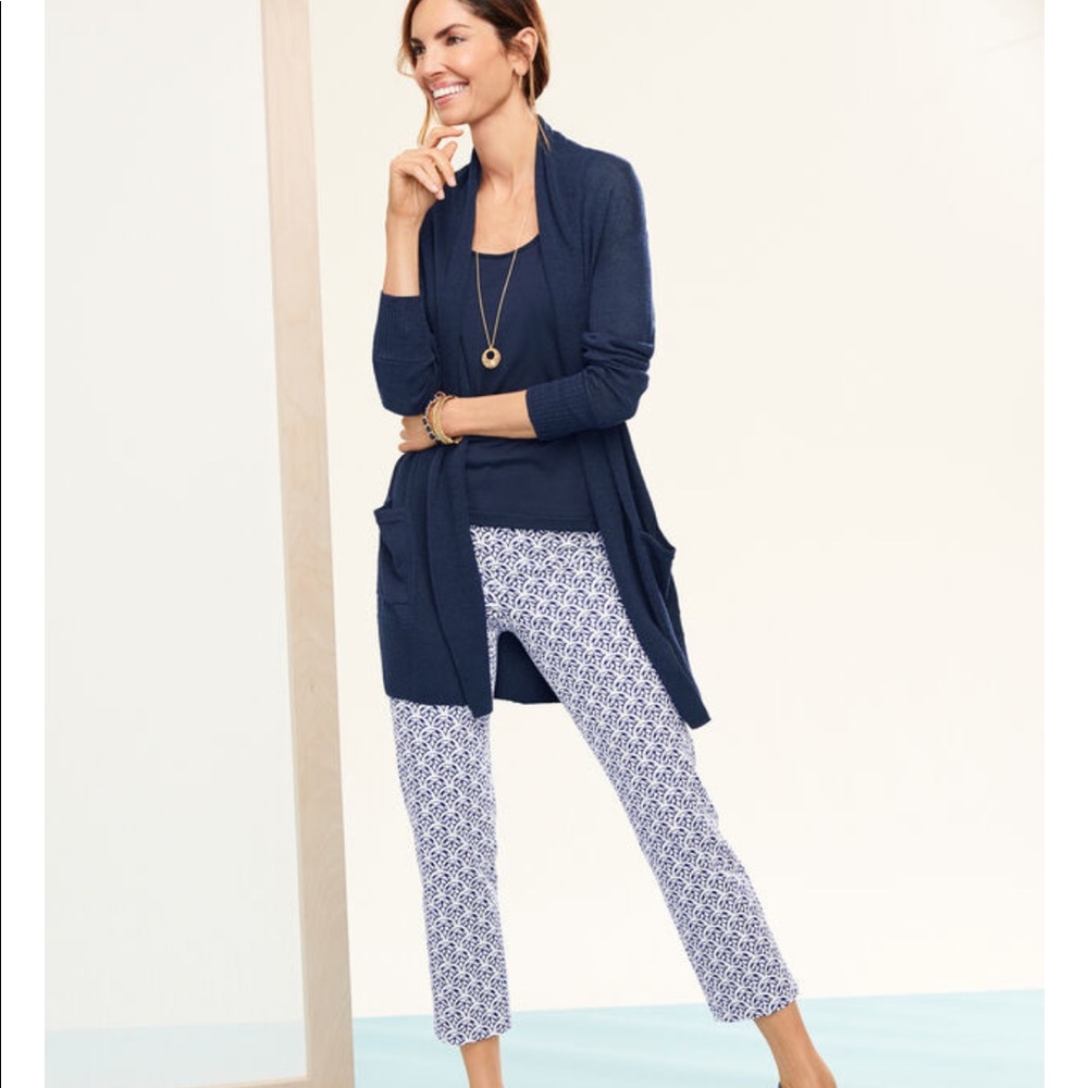 Talbots Chatham Crop Pants - Scallop Tiles Size 12